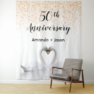 Tapete De Parede Pombos brancos no 50º aniversário de casamento em 