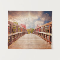 Ponte rustica de madeira no país