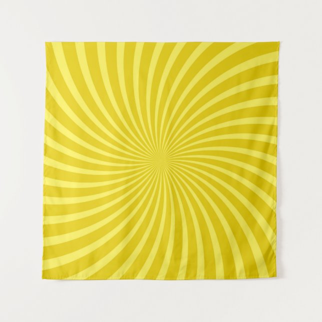 Tapete De Parede Pop art yellow background,  retro comic rays illus (Frente)