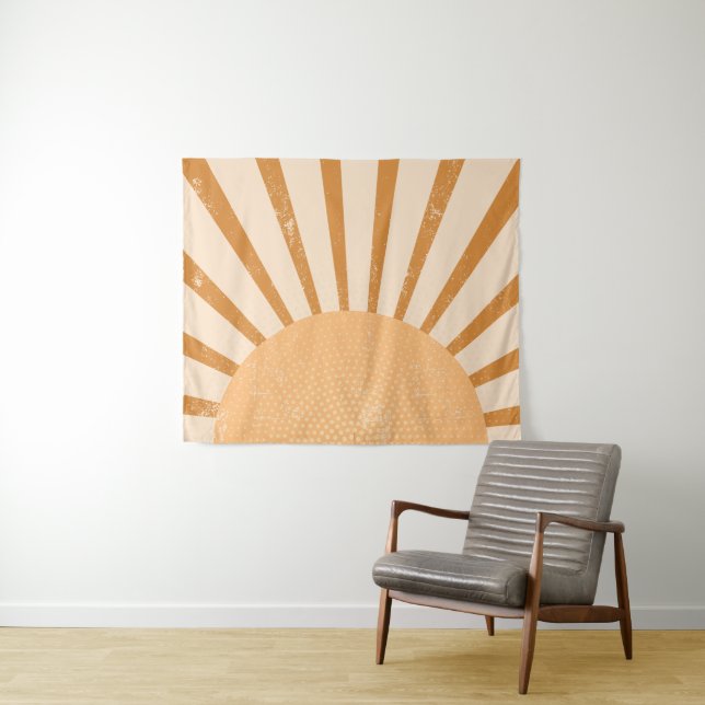 Tapete De Parede Pôr do Sol no Dormitório Arco-Íris Retro (In Situ (Horizontal))