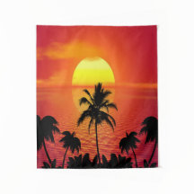 Pôr do sol tropical na praia Palmeiras Ilha do nas