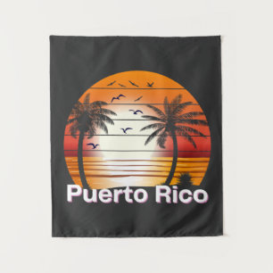 Tapete De Parede Porto Rico Vintage Palm Trees Summer Beach