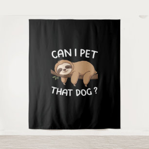 Tapete De Parede Posso dar um tapinha na preguiça engraçada do cach