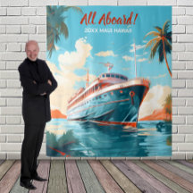 Pôster de Navio de Cruzeiro para Destino Tropical