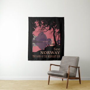 Tapete De Parede Pôster Minimalista do Pôr do Sol na Noruega - Fior