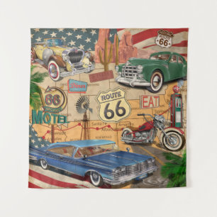 Tapete De Parede Poster Vintage Route 66.