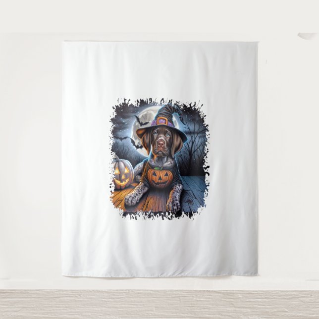 Tapete De Parede Praça do Cachorro Pointer Halloween (Frente)