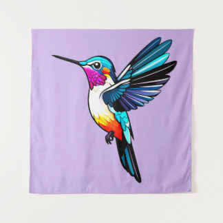 Tapete De Parede Prächtiger Kolibri - Farbige Illustration