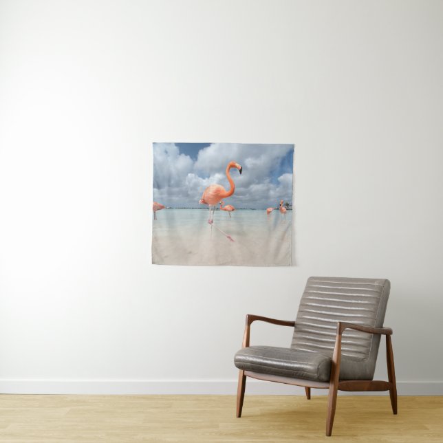 Tapete De Parede Praia Aruba dos flamingos (In Situ (Horizontal))