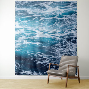 Tapete De Parede Praia de Verão do Oceano Azul de Ondas