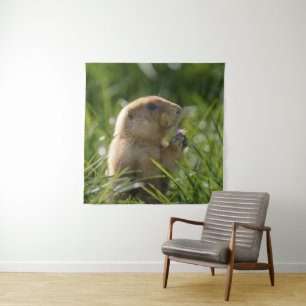 Tapete De Parede Prairie Dog e Purple Bloom