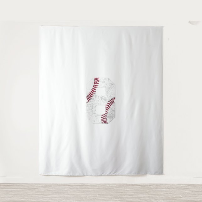 Tapete De Parede Presente de 8º aniversário de 8 anos de beisebol d (Frente)