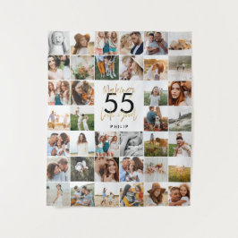 Tapete De Parede presente de aniversário com múltiplas fotos editáv