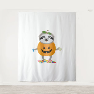 Tapete De Parede Presente de fantasia de Pumpkin Sloth Halloween