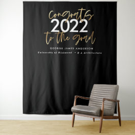 Tapete De Parede Preto e dourado moderno script estiloso graduação