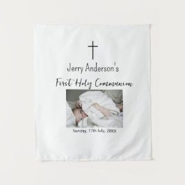 Tapete De Parede Primeira comunhão católica simples QR minimal