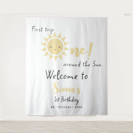 Tapete De Parede Primeira Viagem ao redor do Sol Fundo de Aniversár