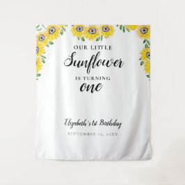 Tapete De Parede Primeiro Aniversário Pequeno Girassol Um Fundo
