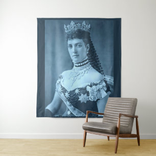 Tapete De Parede Princesa Alexandra da Dinamarca em impressão azul