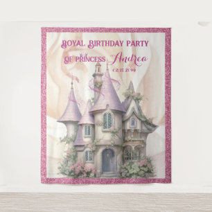 Tapete De Parede Princesa Birthday Photo Booth - Pasta de pano de f