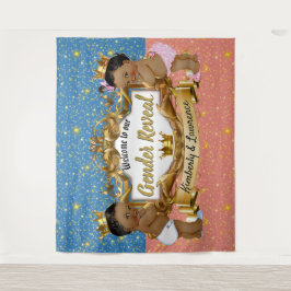 Tapete De Parede Príncipe/Princesa Africano Rosa/Azul/Dourado Brilh