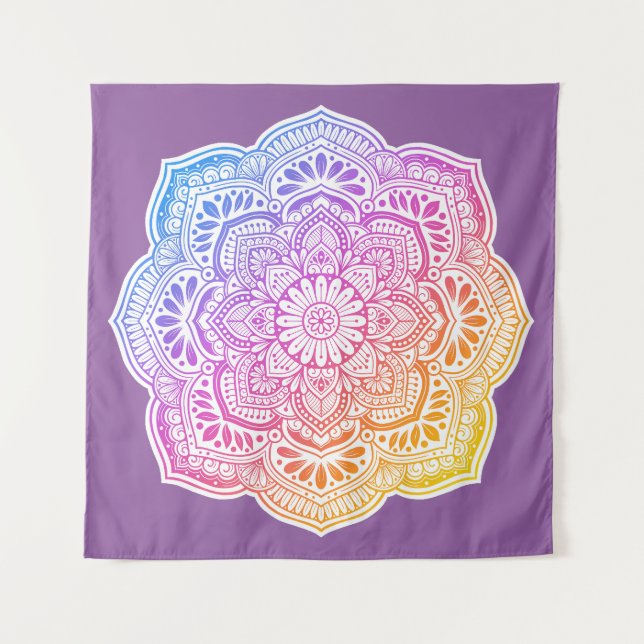 Tapete De Parede Prism Flower Mandala Tapestry (Frente)