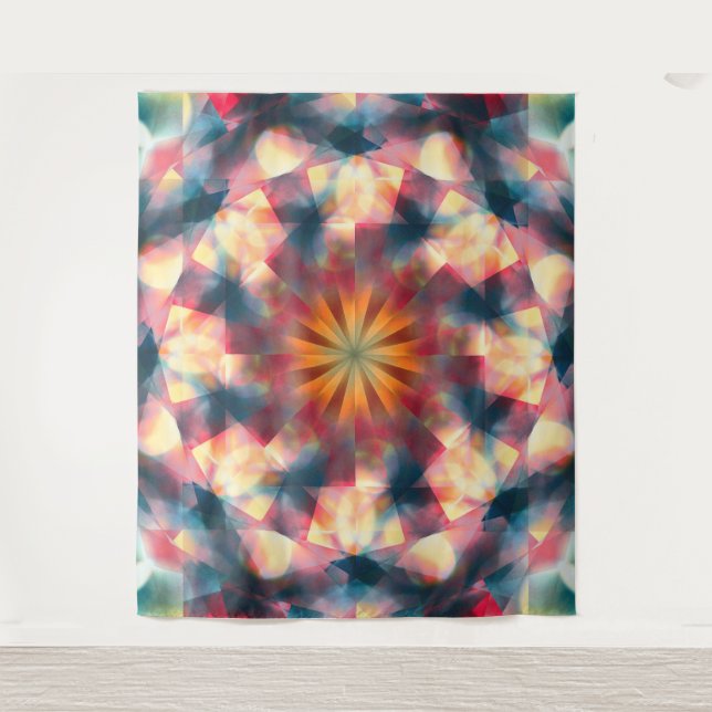 Tapete De Parede Prismático Caleidoscópico Psicodélico Mandala (Frente)