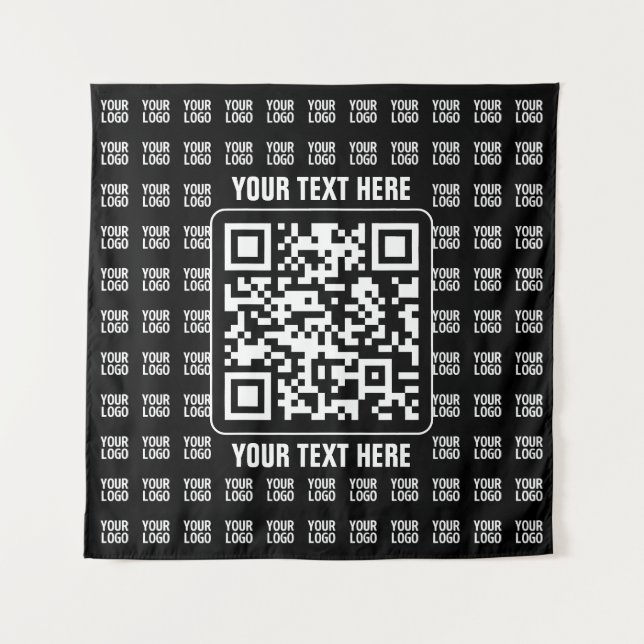 Tapete De Parede Promotional QR code (editable) plus Logo Pattern (Frente)