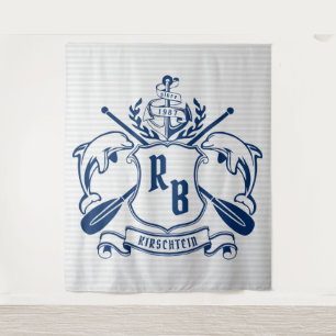 Tapete De Parede Protetor náutico do louro dos remos da âncora dos