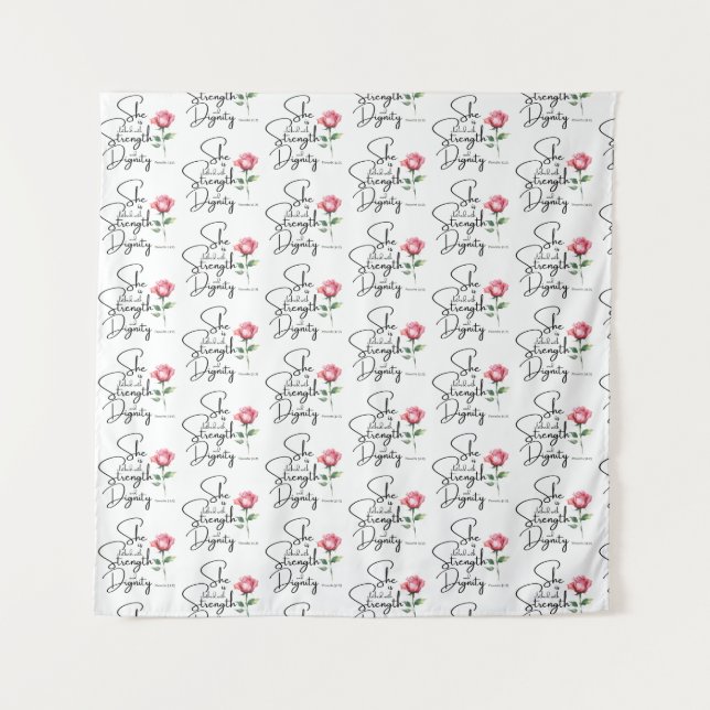 Tapete De Parede Proverbs 31:25 Padrão de Bíblia Verso Sem Olho (Frente)