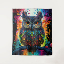 Tapete De Parede Psychedelic Fantasy Hippy Owl
