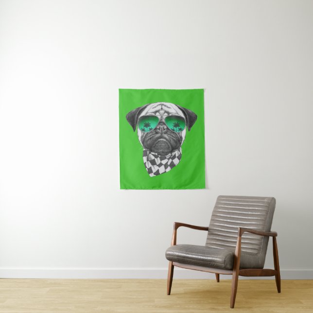 Tapete De Parede Pug de Miami (In Situ)