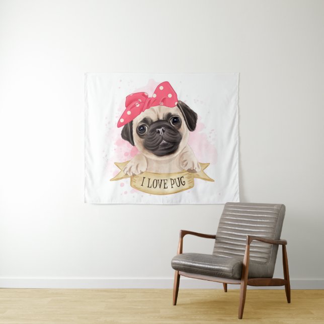 Tapete De Parede Pug Gato (In Situ (Horizontal))