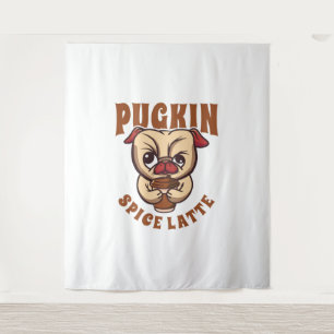 Tapete De Parede Pugkin Spice Latte Café Pumpkin Spice Pug Propriet