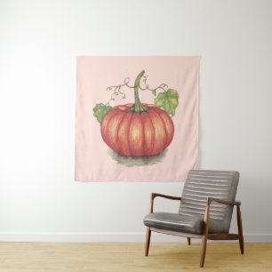 Tapete De Parede Pumpkin Bonito Com Vinhas Em Aquarela