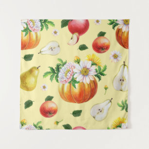 Tapete De Parede Pumpkin, crisântemo: ilustração da fruta de outono