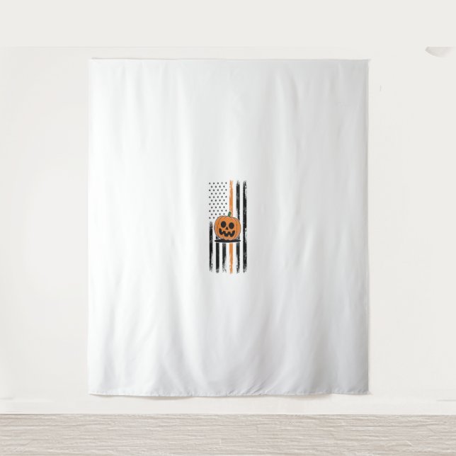 Tapete De Parede Pumpkin Head US Flag (Frente)