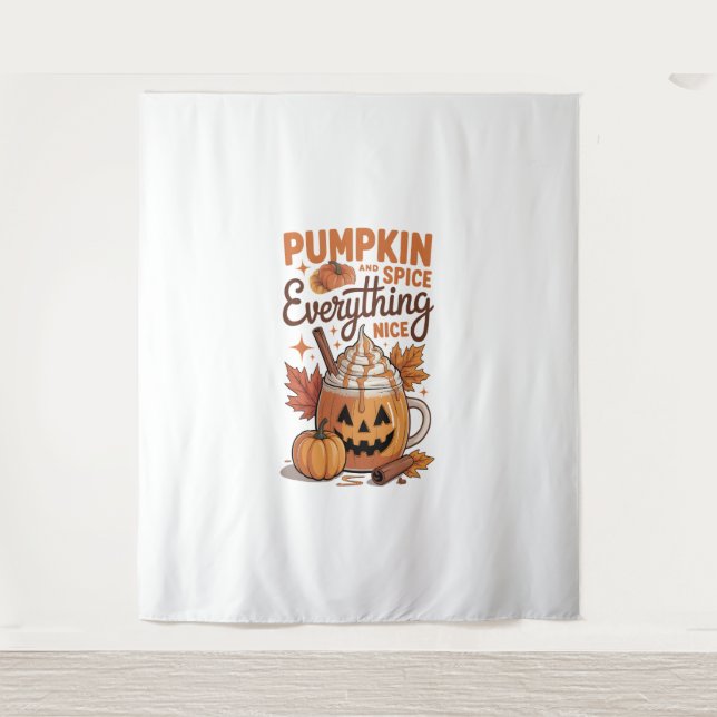Tapete De Parede Pumpkin Spice Halloween (Frente)