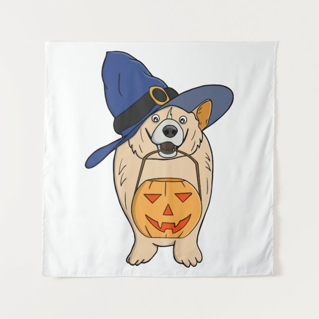 Tapete De Parede Pumpkin Witch Dog (Frente)