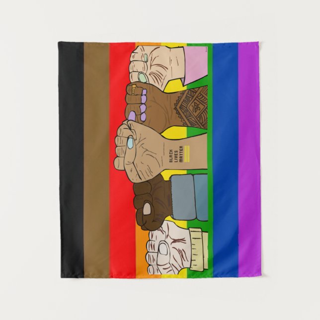 Tapete De Parede Punhos de energia do orgulho/tapeçaria do BLM (Frente)
