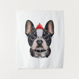 Tapete De Parede Punk Rock Style French Buldogue Para Cachorro