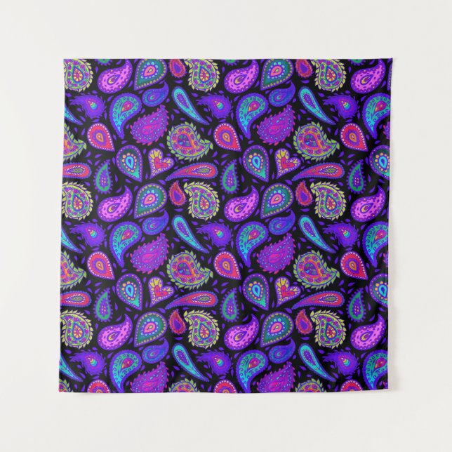 Tapete De Parede Purple Paisley perfeitamente Bonito (Frente)