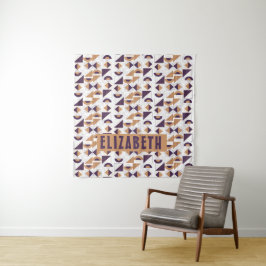 Tapete De Parede Púrpura e abstrato de estética dourada