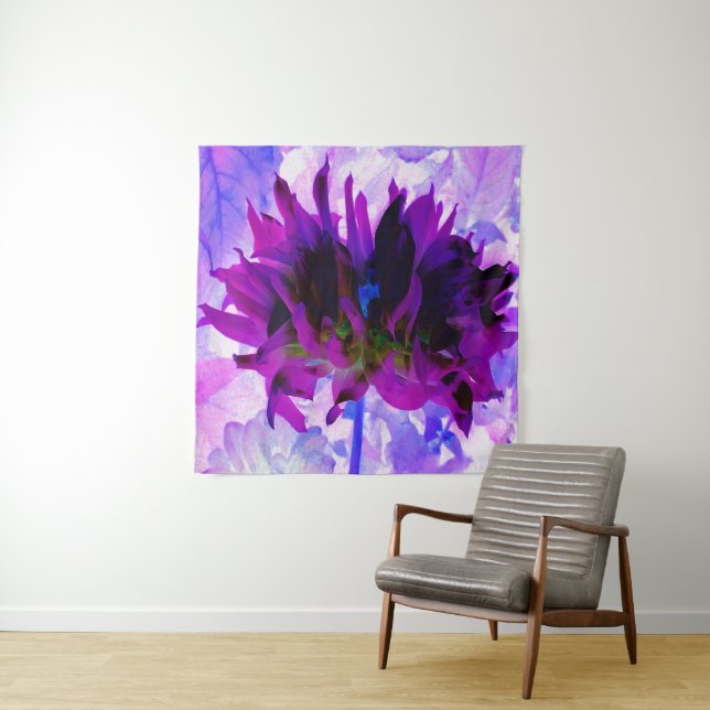 Tapete De Parede Púrpura e preto Cactus Dahlia (In Situ)