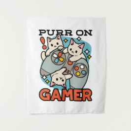 Tapete De Parede Purr On Gamer - Design de Jogos para Gatos de Gato