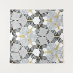 Tapete De Parede Quadrado hexágono colorido: caleidoscópio geométri
