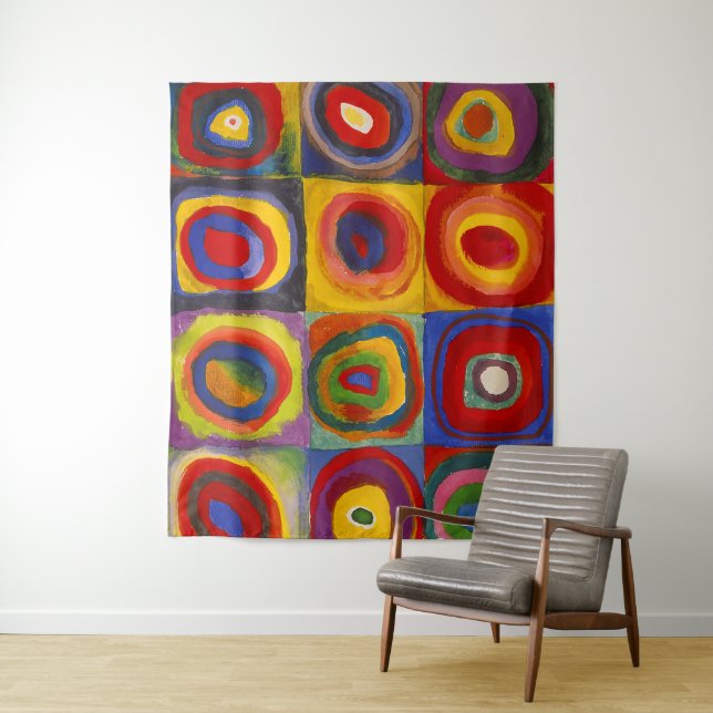 Tapete De Parede Quadrados com Círculos Concêntricos | Kandinsky | (In Situ)