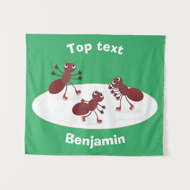 Tapete De Parede Quadrinhos de gelo de formigas vermelhas felizes (Frente (Horizontal))