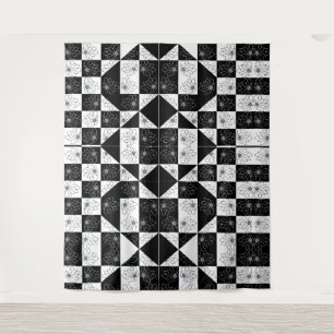 Tapete De Parede Quadro de controlo monocromático e padrão floral d