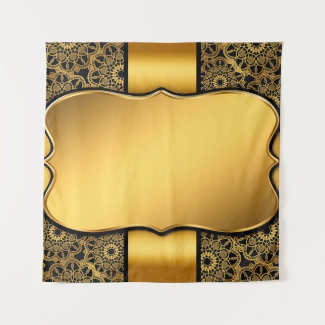 Tapete De Parede Quadro dourado da imagem de fundo (Frente)